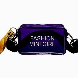 Black PVC Mini Clear Bag with Adjustable Straps